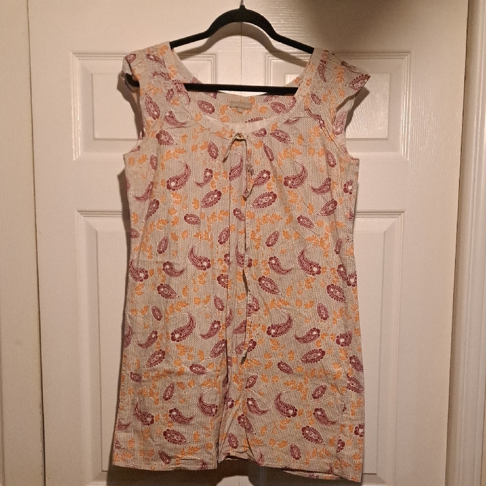 🧡Paisley Print Mustard & Pinkish Purple Woman's summer dress Pluse Size Fashion